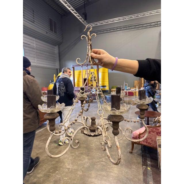 Mid-Century Modern Pair of Florentine Chandeliers For Sale - Image 3 of 8