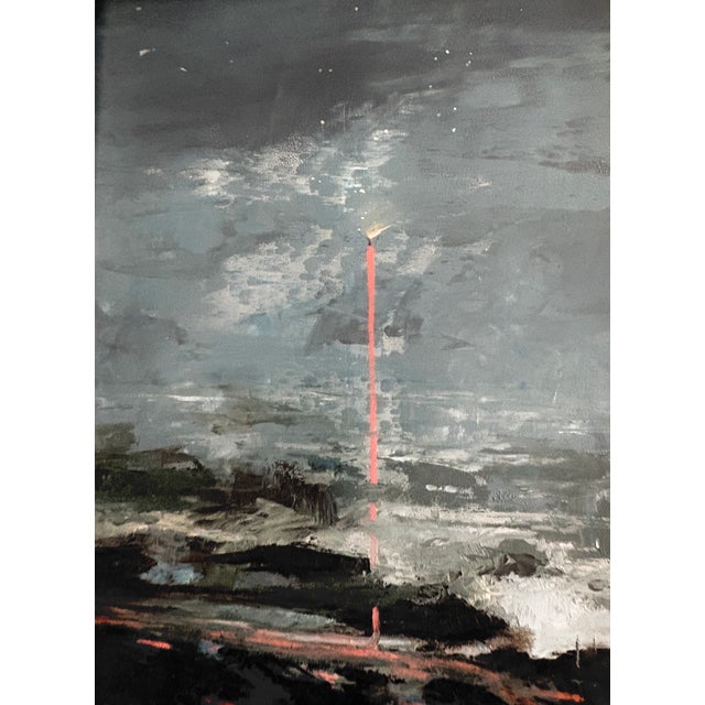 2020s Contemporary Mia Bergeron Birthday, Oil on Cradled Wood in Vintaged Silver Frame For Sale - Image 5 of 8