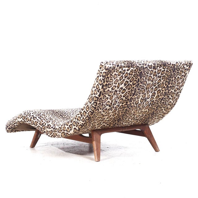 Adrian Pearsall for Craft Associates Mid Century Walnut Wave Chaise For Sale In Chicago - Image 6 of 9