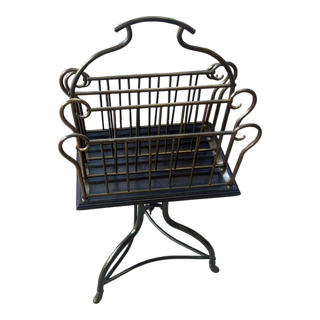 Mid 20th Century Victorian Revolving Magazine Rack | Chairish