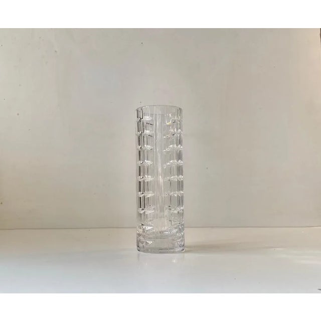 Scandinavian Cut Crystal Vase, 1950s For Sale - Image 3 of 8