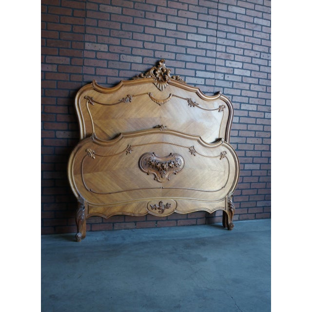 Antique French Rococo Full Bed For Sale - Image 4 of 4