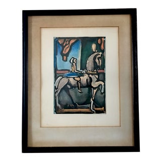 Vintage Georges Roualt Aquatint of Equestrienne, the Circus of the Falling Star For Sale