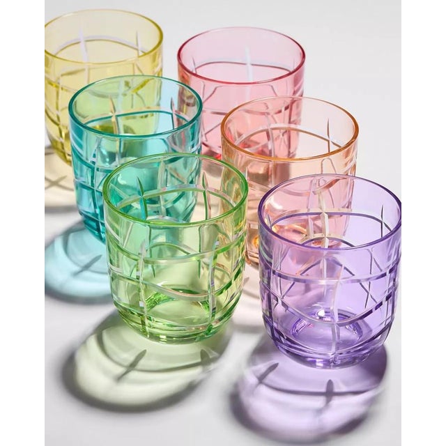 Dior Maison Pastel Harmony Tortoiseshell Small Glasses With Toile Presentation Box, Complete Set of 6 For Sale - Image 16 of 17