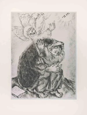 Marc Chagall, Isaiah's Prayer, Etching, 1956