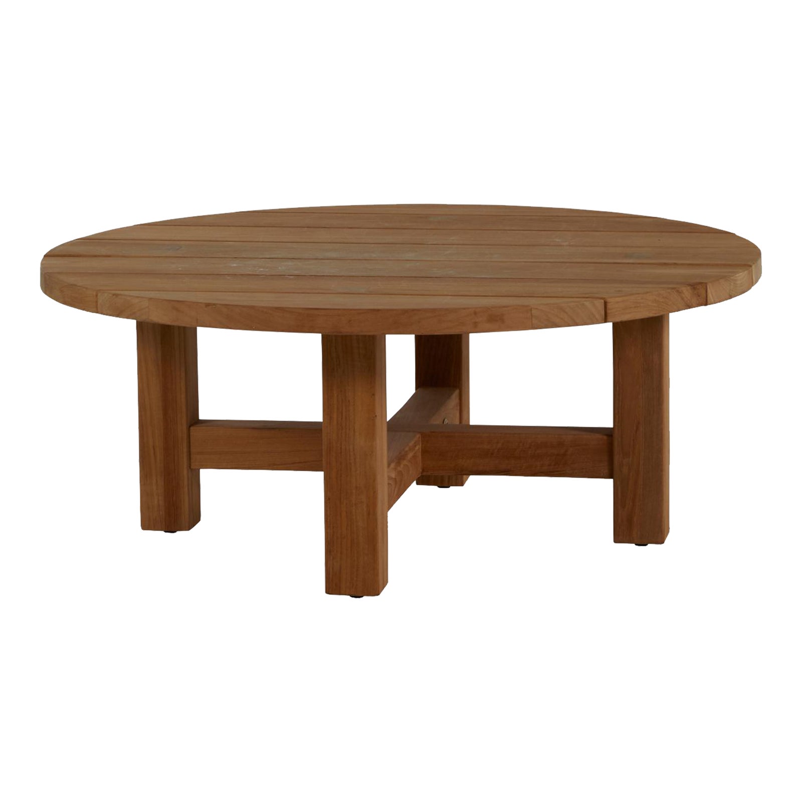 Summer Classics Croquet Teak Round Coffee Table in Natural Chairish