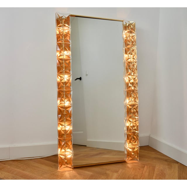 Kinkeldey Large Illuminated Crystal Mirror by Kinkeldey, 1970s For Sale - Image 4 of 17