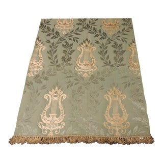 Antique Italian Green and Gold Silk Brocade Textile For Sale