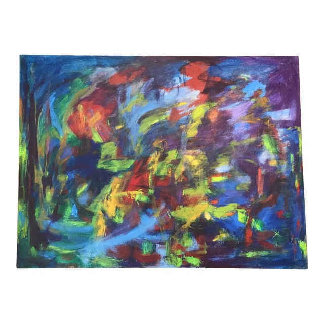 Christine Opolos 1970s Abstract Expressionist Oil Painting, Signed, Dated 1971 For Sale