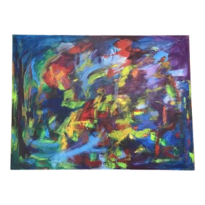 Christine Opolos 1970s Abstract Expressionist Oil Painting, Signed, Dated 1971