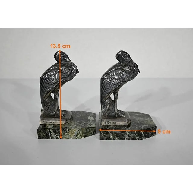 Art Deco Heron Bookends by Maurice Frécourt, 1920s, Set of 2 For Sale - Image 10 of 13