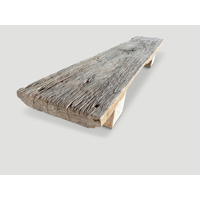 Andrianna Shamaris Ancient Teak Wood Bench or Coffee Table For Sale - Image 11 of 18