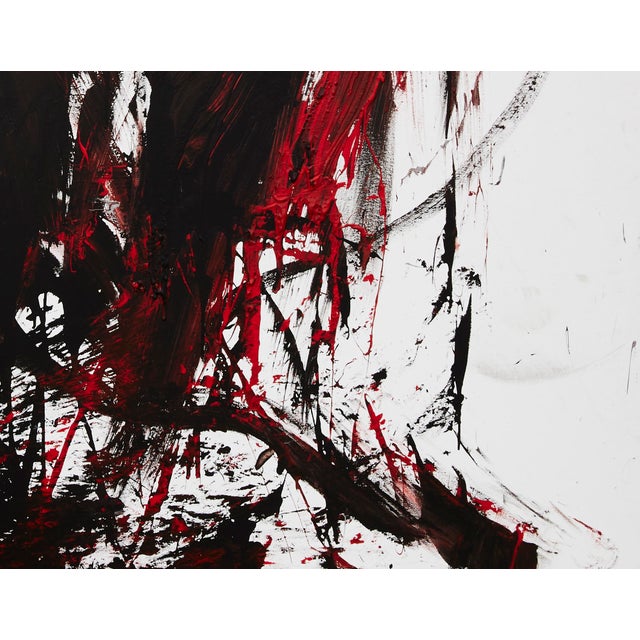 "Doing Vertical Strokes / Night 1" Original Large Abstract Painting by Simon Findlay For Sale - Image 4 of 7