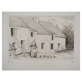 Jean-Emile Laboureur, Farmer’s Landscape, Original Etching For Sale