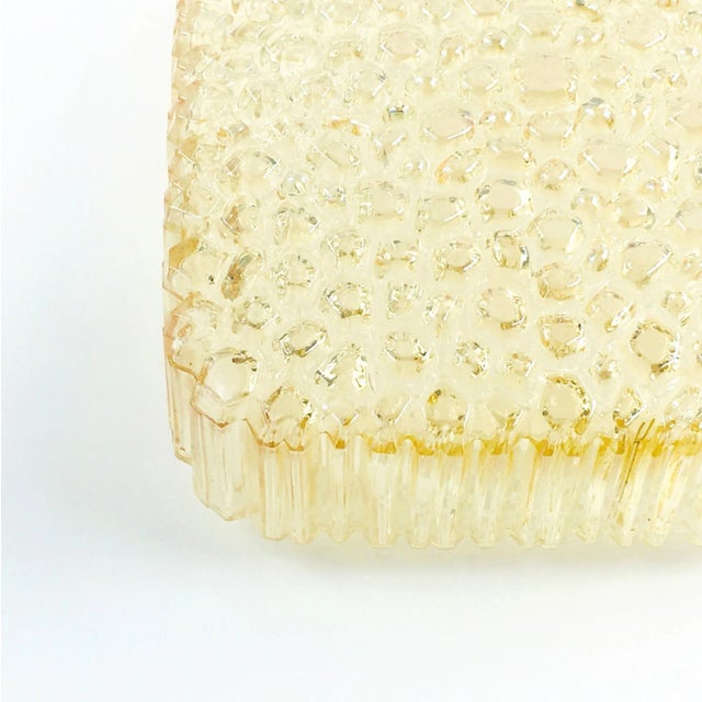 Glashütte Limburg Mid Century Amber Bubble Glass Flush Mount/Ceiling Light or Wall Light/Sconce by Helena Tynell for Limburg, Germany, 1970s For Sale - Image 4 of 11