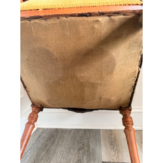 Late 18th Century Antique Eastlake Walnut Parlor Chair, Circa 1880s Victorian With Brass Casters For Sale - Image 5 of 12