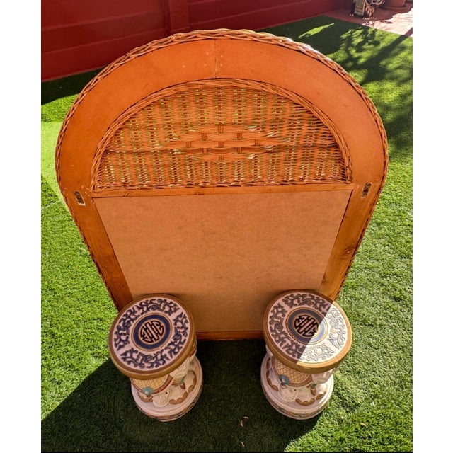 Vintage French Mirror in Natural Rattan with Twisted Braid, 1970-1980 For Sale - Image 4 of 9