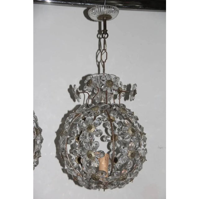Metal French Chandeliers, 1950s, Set of 2 For Sale - Image 7 of 8