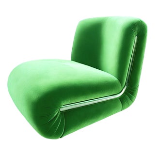 Frenesí Lounge Chair in Green Velvet from Moanne For Sale