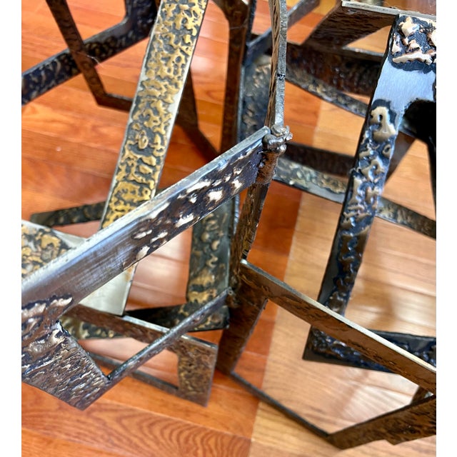 Brutalist Mid Century Brutalist Sculptural Metal Coffee Table For Sale - Image 3 of 8