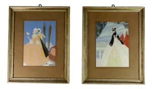 Victor Max Ninon, Art Deco Venice Carnival, Stencils, 1920s, Set of 2