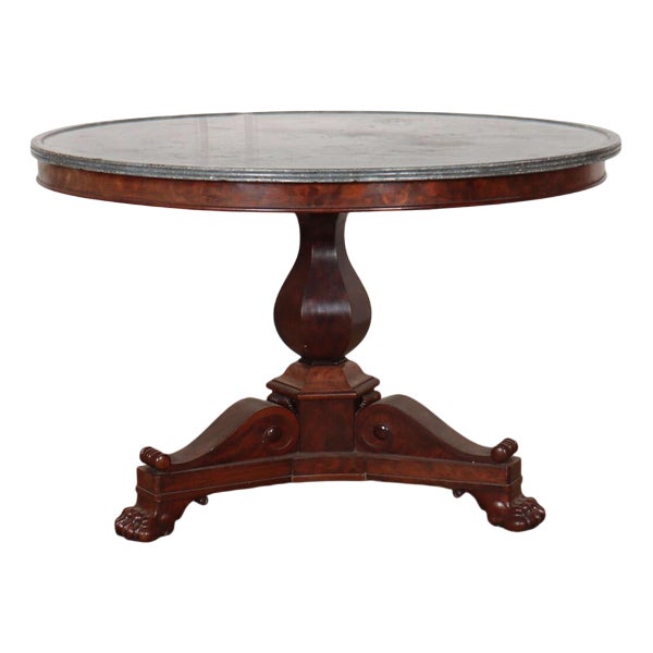 Large French Marble Topped Gueridon For Sale
