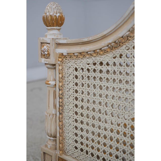 1940s Pair of Louis XVI Cane Twin Beds For Sale - Image 5 of 14