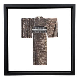 One of a Kind Japanese Kimono Ceramic Sculpture For Sale
