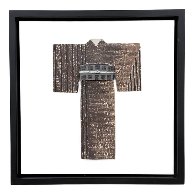 One of a Kind Japanese Kimono Ceramic Sculpture For Sale