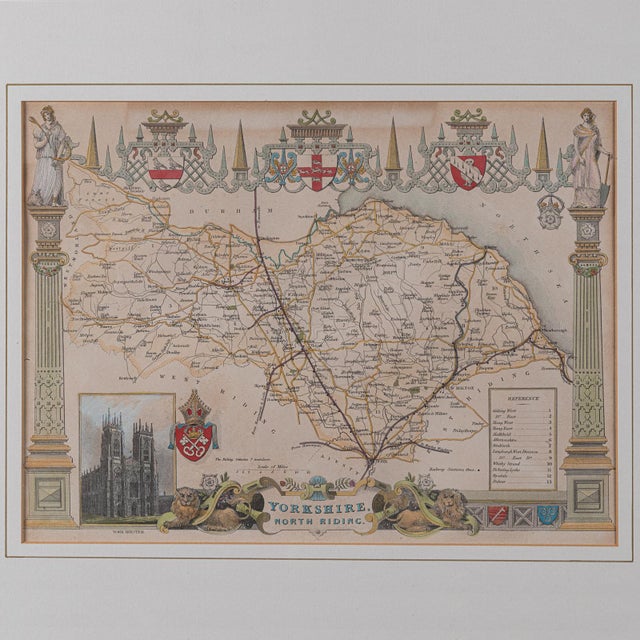 1860's Antique North Yorkshire Map For Sale - Image 4 of 12