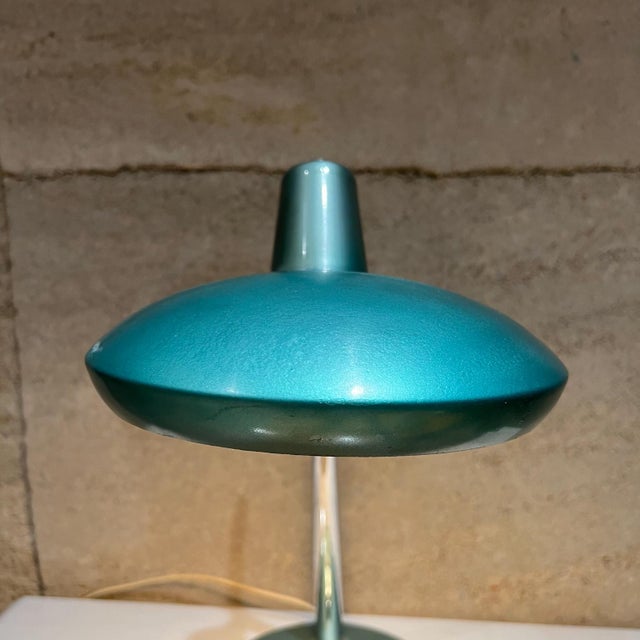 Mid-Century Modern 1960s Green Desk Lamp Space Age Boomerang After Luis Pérez De La Oliva Fase For Sale - Image 3 of 13