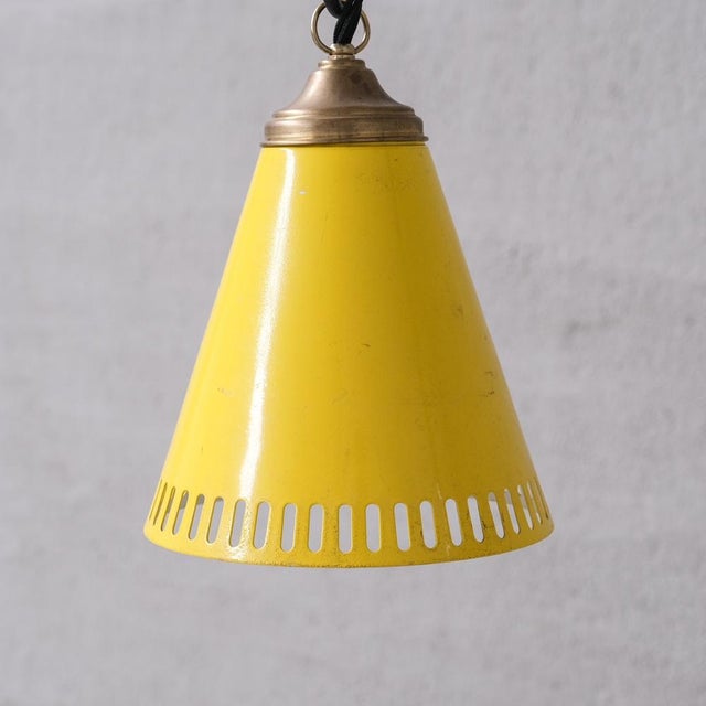 1970s New Stock Mid-Century Metal Pendant Shade Lights (6 Available), 1970s For Sale - Image 5 of 8