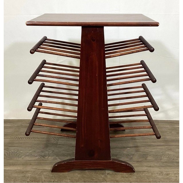 Brown 20th Century MCM Style Table/Magazine Rack, in the Manner of Josef Frank For Sale - Image 8 of 8