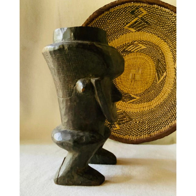 Vintage West African Carved Wood Figural Cup, Anthropomorphic Human Form For Sale - Image 11 of 17