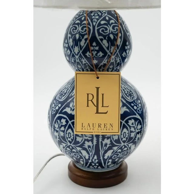 Large Blue and White Ceramic Table Lamps from Ralph Lauren, Set of 2 For Sale - Image 6 of 8