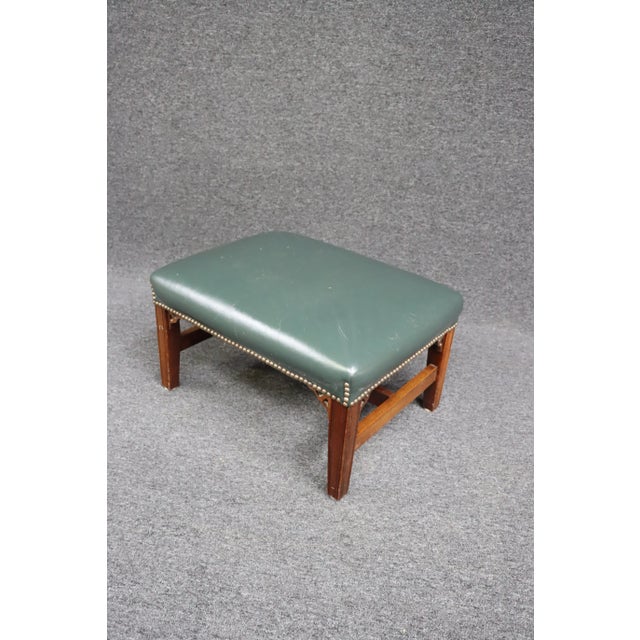 Animal Skin Classic Leather Company Mid Century Ottoman For Sale - Image 7 of 9