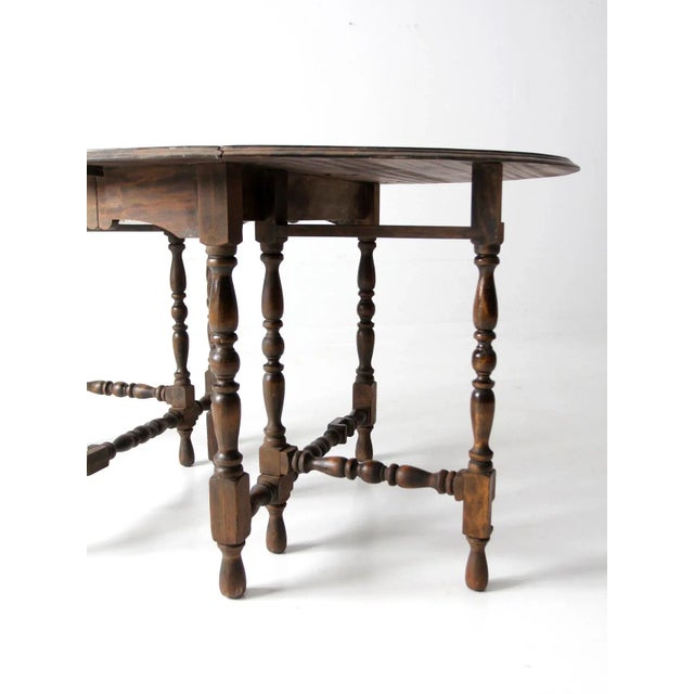 Late 19th Century Antique Gate Leg Table For Sale - Image 5 of 13