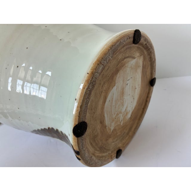 Chinese Pottery Large Floor Vase Rusty Brown Twisted Tree Stoneware For Sale - Image 14 of 14