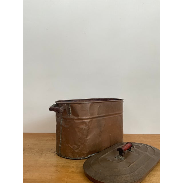 Antique Copper Boiler Tub With Lid For Sale - Image 11 of 18