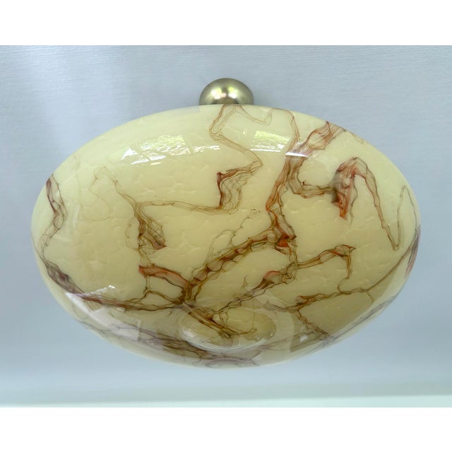 Art Deco Pendant Light in Amber Marble Glass, 1930s For Sale - Image 9 of 15