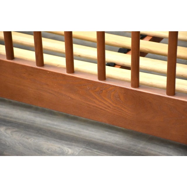 Wood Oak King Bed Frame For Sale - Image 7 of 8