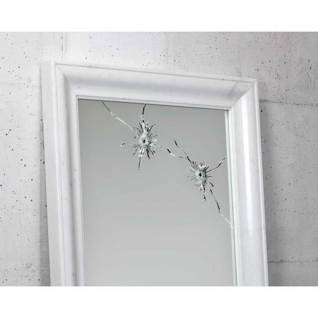 Contemporary Rectangular Wall Mirror with Marble Frame by Barberini & Gunnell For Sale - Image 3 of 9