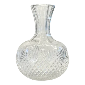 Mid Century Pineapple Pattern Cut Glass Water Carafe
