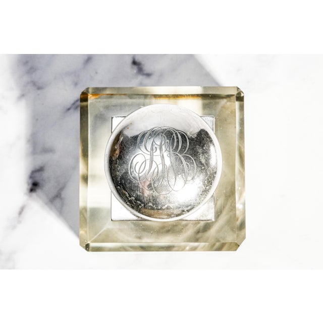 A magnificent example of late Victorian luxury, this circa 1890 Black, Starr & Frost crystal and sterling silver inkwell...