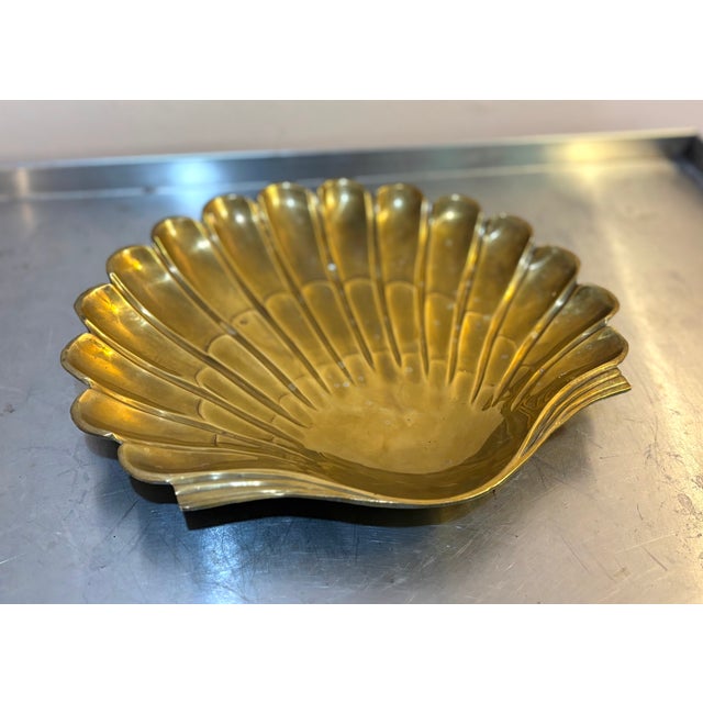 Decorative Crafts Inc Brass Shell Tray For Sale - Image 4 of 4