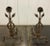 1920s Vintage Late 1920s Single Rose Design Andirons - a Pair For Sale - Image 5 of 6
