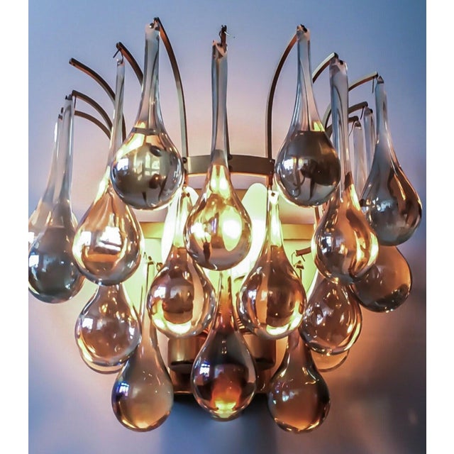 Gold Tear Drop Wall Lamps by Christoph Palme for Palwa, 1970s, Set of 2 For Sale - Image 8 of 12