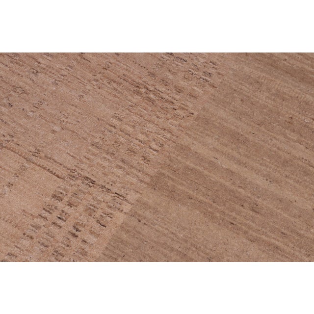 Abstract Bohemian Gabbeh Tan/Beige Wool Rug - 5'11'' X 8'11'' For Sale - Image 3 of 10