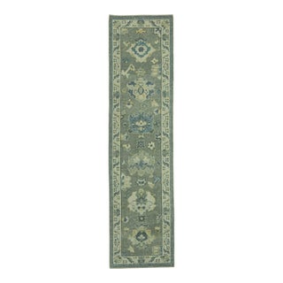 Turkish Oushak Rug 2'7" x 9'10" #19176 For Sale