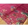 1920s Pink Raspebery Floral Antique Chinese Dec Rug 8'10" X 11'2" Handknotted Wool Carpet For Sale - Image 9 of 9